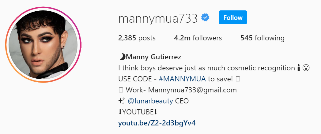 17 Top Beauty Influencer - Manny Gutierrez
