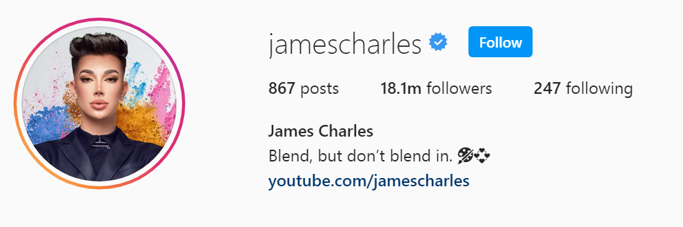 Top Beauty Influencer - James Charles Top Beauty Influencer - James Charles