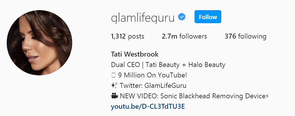 20 Top Beauty Influencer - Tati Westbrook
