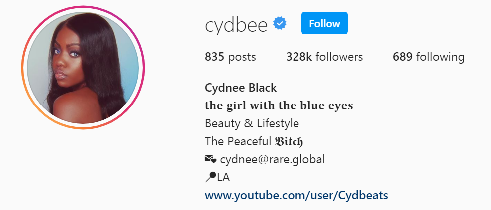 67 Top Beauty Influencer - Cydnee Black