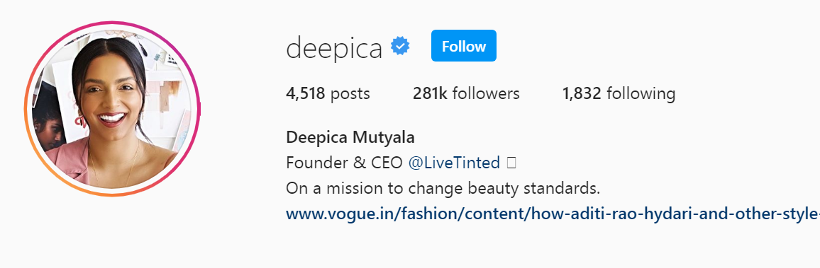 77 Top Beauty Influencer - Deepica Mutyala