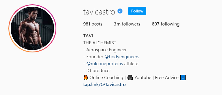 Top Fitness Influencer - Tavi Castro