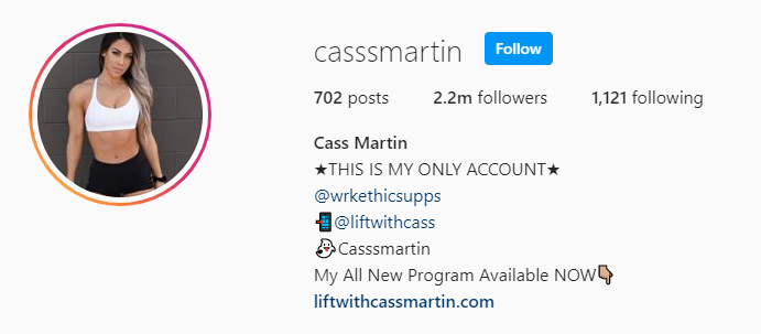 Top Fitness Influencer - Cassandra Martin