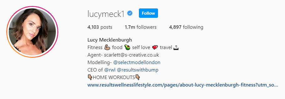 Top Fitness Influencer - Lucy Mecklenburg