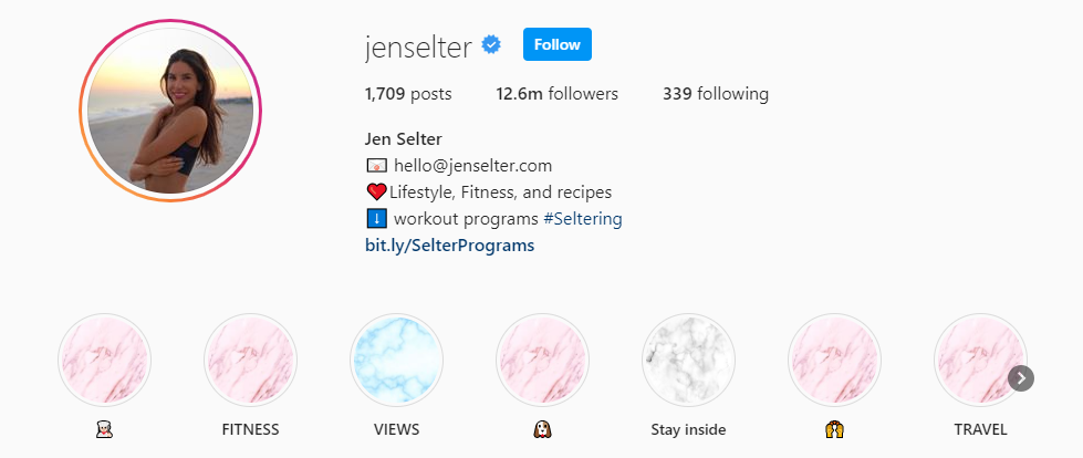 Top Fitness Influencer - JEN SELTER