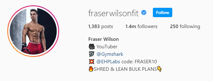 Top Fitness Influencer - Fraser Wilson