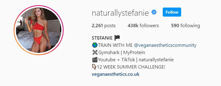 Top Fitness Influencer - Stefanie Moir