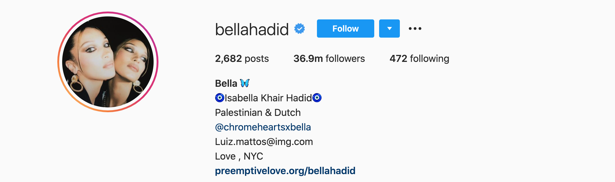 BELLA HADID Top Instagram Influencers - BELLA HADID