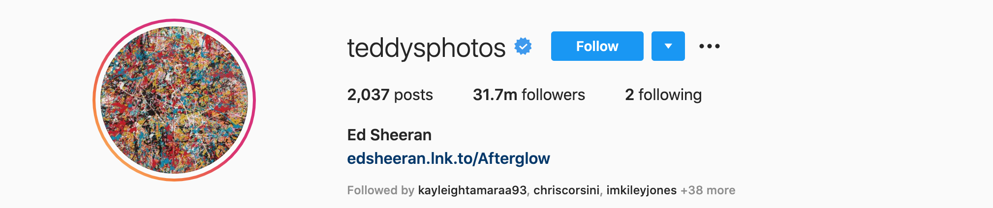 ED SHEERAN Top Instagram Influencers - ED SHEERAN