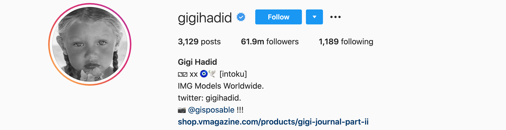 GIGI HADID Top Instagram Influencers - GIGI HADID