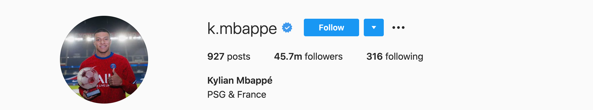 Top Instagram Influencers - KYLIAN MBAPPÉ