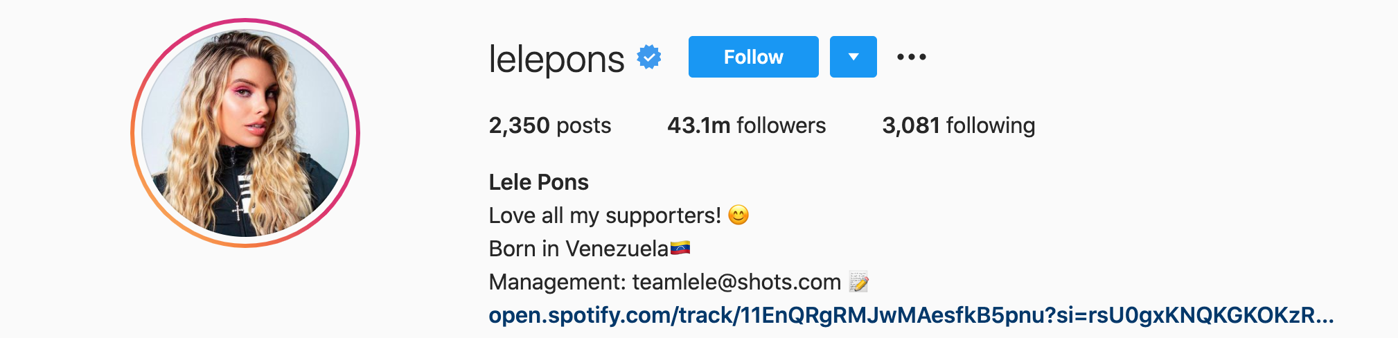 LELE PONS Top Instagram Influencers - LELE PONS