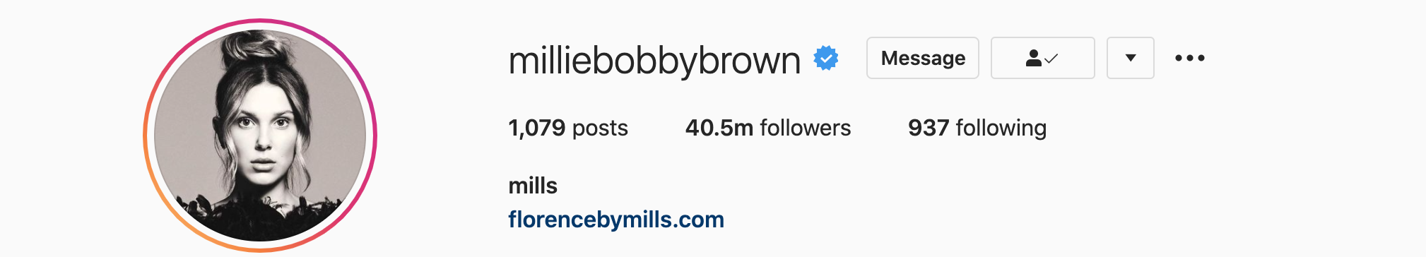 MILLIE BROWN Top Instagram Influencers - MILLIE BOBBY BROWN