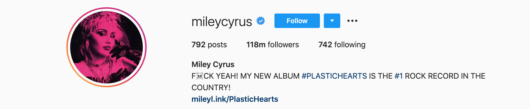 Miley Cyrus Top Instagram Influencers - MILEY CYRUS