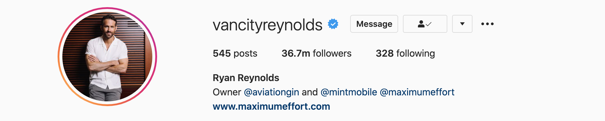 RYAN REYNOLDS Top Instagram Influencers - RYAN REYNOLDS