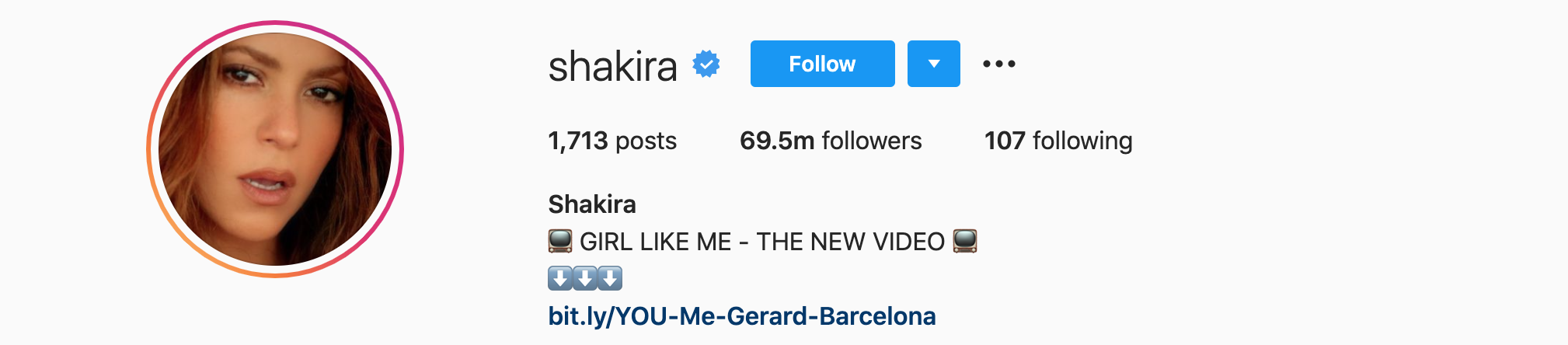 Shakira Top Instagram Influencers - SHAKIRA