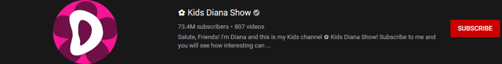 image 24 most subscribed Youtubers - KIDS DIANA SHOW
