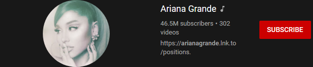 image 27 most subscribed Youtubers - ARIANA GRANDE