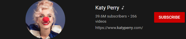 image 28 most subscribed Youtubers - KATY PERRY