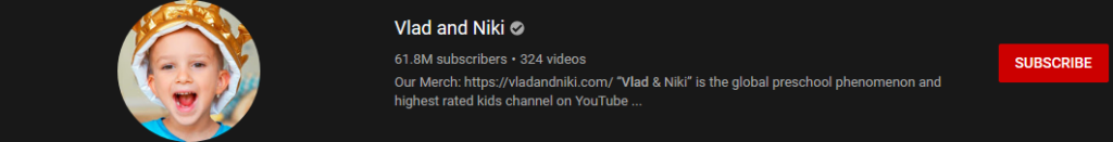 image 31 most subscribed Youtubers - VLAD AND NIKI