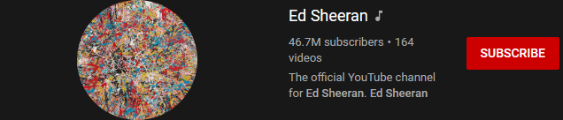 image 34 most subscribed Youtubers - ED SHEERAN