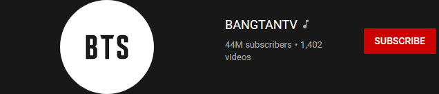 image 36 most subscribed Youtubers - BANGTAN TV