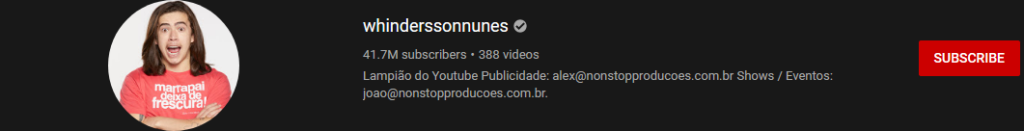 image 37 most subscribed Youtubers - WHINDERSSON NUNES