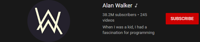 image 43 most subscribed Youtubers - ALAN WALKER