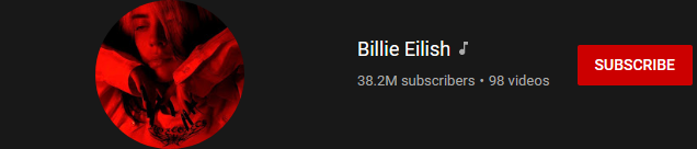 image 44 most subscribed Youtubers - BILLIE EILISH