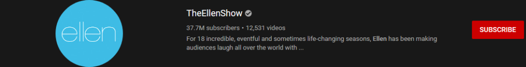 image 46 most subscribed Youtubers - THE ELLEN SHOW