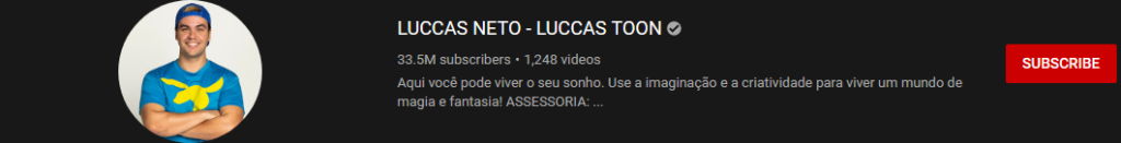 image 53 most subscribed Youtubers - LUCCAS NETO