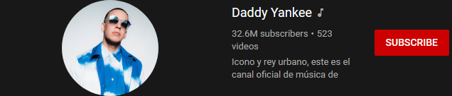 image 55 most subscribed Youtubers - DADDY YANKEE