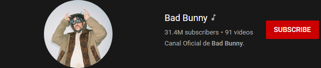 image 59 most subscribed Youtubers - BAD BUNNY