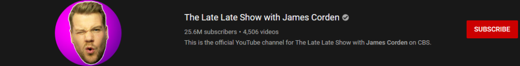 image 77 most subscribed Youtubers - THE LATE LATE SHOW WITH JAMES CORDEN - MOST SUBSCRIBED YOUTUBE CHANNELS IN 2024