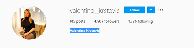 Top Nano Influencers - Valentina Krstovic