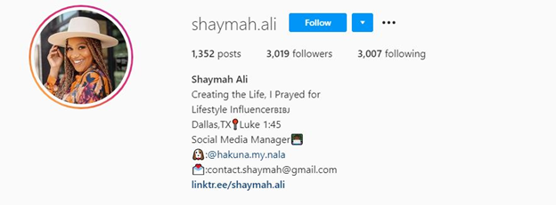 Top Nano Influencers - Shaymah Ali