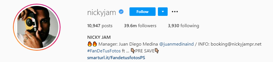 nicky jam Top Male Influencers