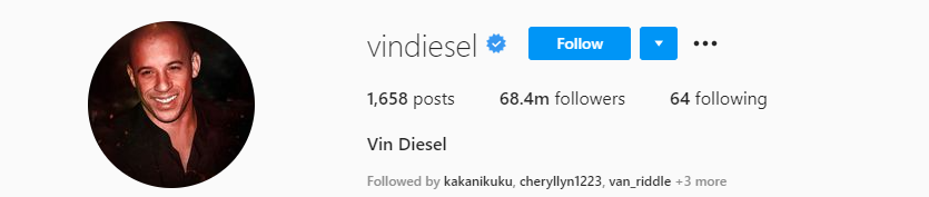 vin diesel Top Male Influencers - Vin Diesel