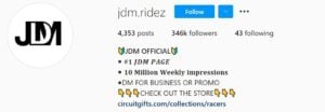 JDM Ridez Car influencers