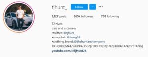 TJ Hunt Car influencers