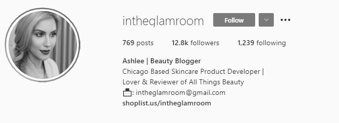 ASHLEE INTHEGLAMROOM Top Micro Influencers