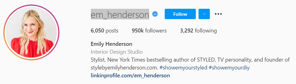 EMILY HENDERSON Top Home Decor Influencers