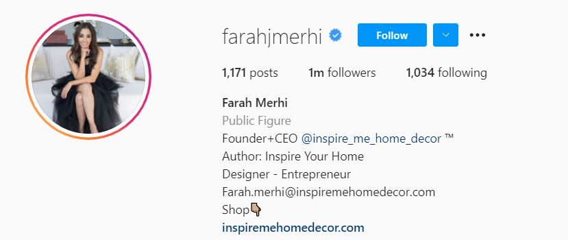 FARAH MERHI Top Home Decor Influencers