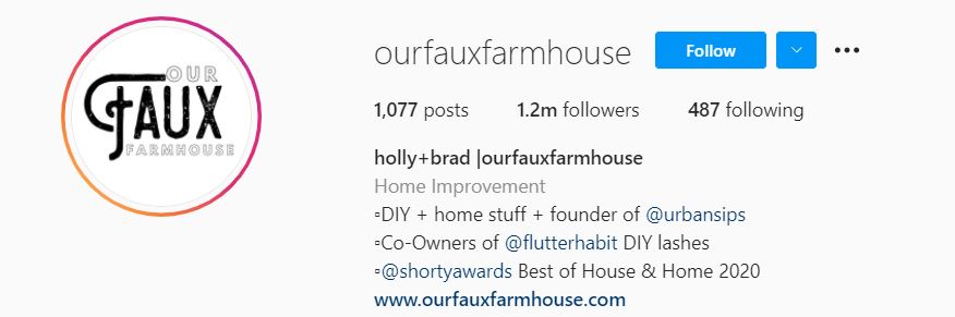 HOLLY AND BRAD OURFAUXFARMHOUSE Top Home Decor Influencers