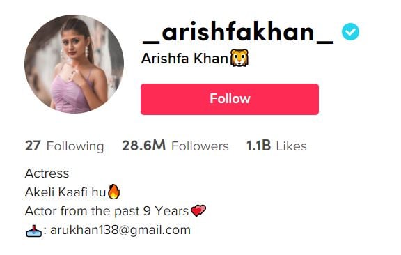 ARISHFA KHAN tiktok girls famous