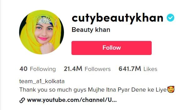 BEAUTY KHAN famous TikTok girls - hottest tiktokers