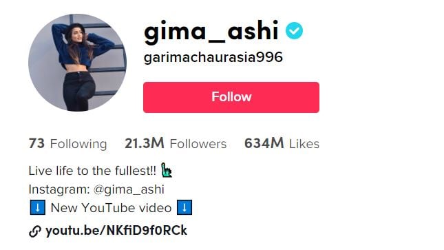 GIMA ASHI famous TikTok girls - hottest tiktokers