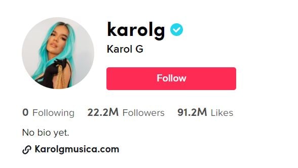 KAROL G famous TikTok girls - hottest tiktokers