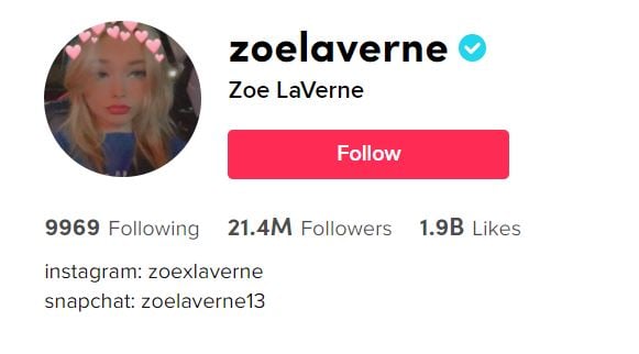 ZOE LAVERNE Top TikTok Girls 2026