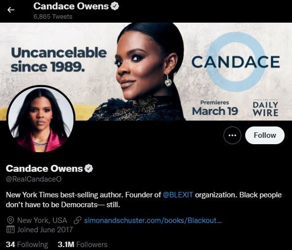 CANDACE OWENS top political influencers